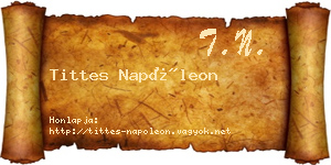 Tittes Napóleon névjegykártya